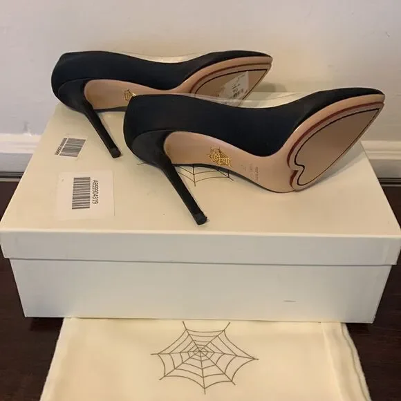 Charlotte Olympiasilk satin party heels size 6,5
